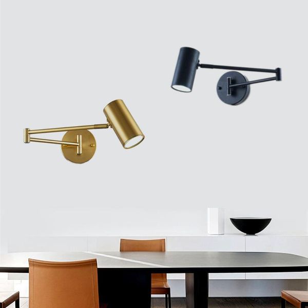 

wall lamp modern adjustable swing long arm led warm/cold lighting wall-mounted household bedside sconce