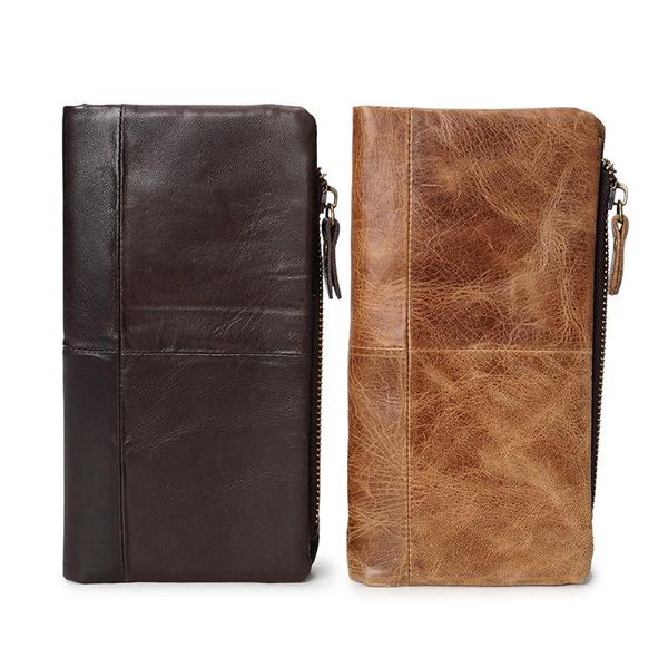 

wallets 2021 vintage genuine leather men 100% purse with removable money bag card id holders, Red;black