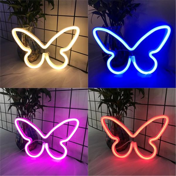

other lighting bulbs & tubes butterfly led neon light sign wall hanging lamp room home decoration night romantic bar party decor birthday gi