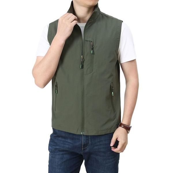 

men's vests spring summer vest men outdoor casual quick dry tactical large size m-5xl thin mesh liner breathable waistcoat gilet homme, Black;white