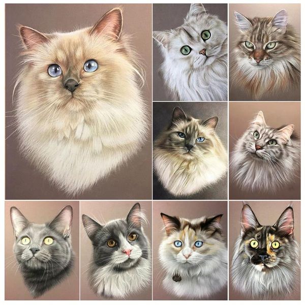 

diamond painting 5d diy cat cross stitch home decoration art picture full drill square round mosaic embroidery kit handmade gift