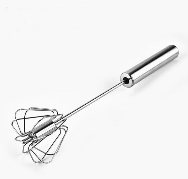 Ovo rotativo Whisk Leite Frotostier Ovo de Ovo Branco Misturador Misturador Ferramenta de Aço Inoxidável para Saúde Bebidas Smoothies Ovo Brancos Fast free