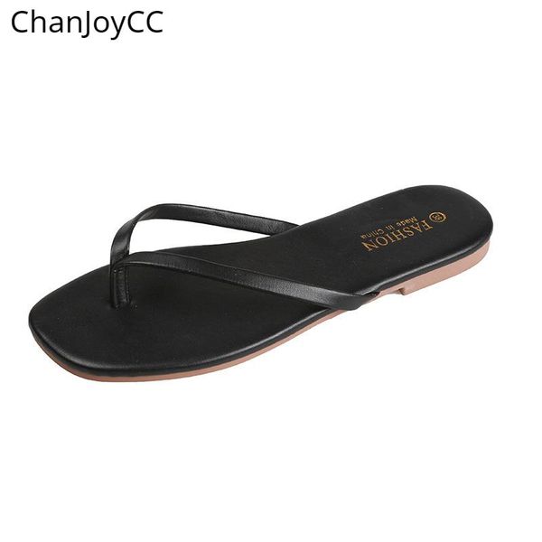 

slippers summer simple solid color flip flops girl's favorite woman non-slip for ladies, Black