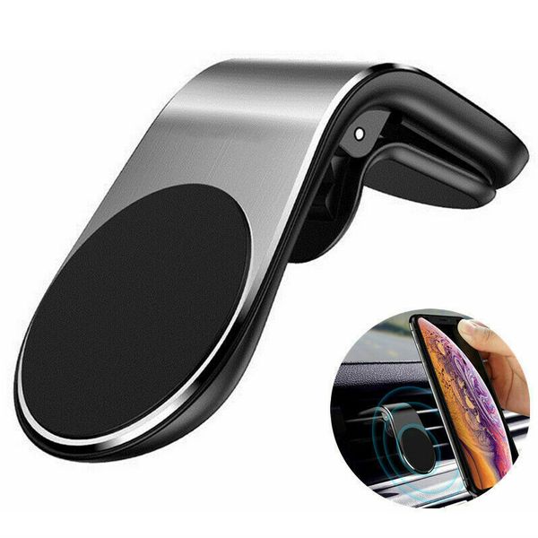 

magnetic car phone holder l shape air vent mount stand in car cell phone stand holder for samsung support gps with package