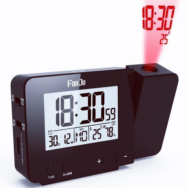 

desk & table clocks fanju fj3531b projectie klok bureau tafel led digitale snooze alarm backlight projector met tijd temperatuur1