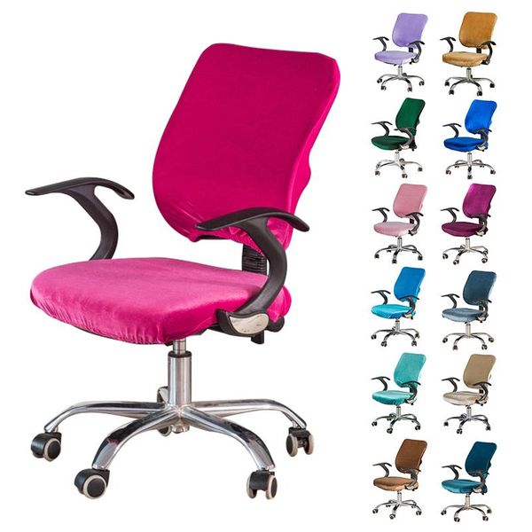 

chair covers velvet split office cover computer swivel elastic universal slipcovers back cover+seat 2pcs/set