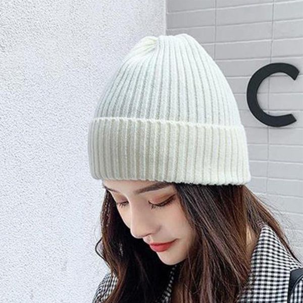 

beanies 8 colors solid warm stretch knitted hat soft casual harajuku autumn winter outdoor streetwear cap