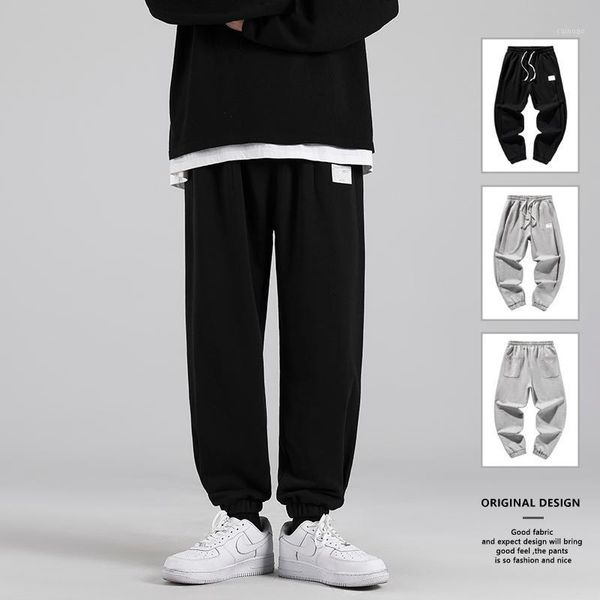 

men's pants glacialwhale men 2021 sweatpants casual harajuku tracksuit japanese streetwear hip hop fashion jogging for, Black