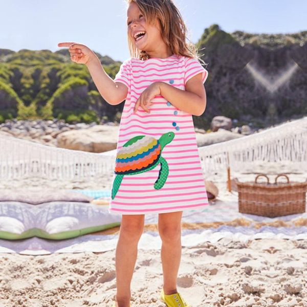 

girl's dresses dress for girls 2 years 3 summer casual short sleeve cartoon patterns cotton children clothing vestido, Red;yellow