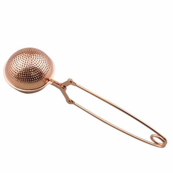 

tea strainer rose gold tea infuser stainless steel ball loose leaf tea filter sell wholesale