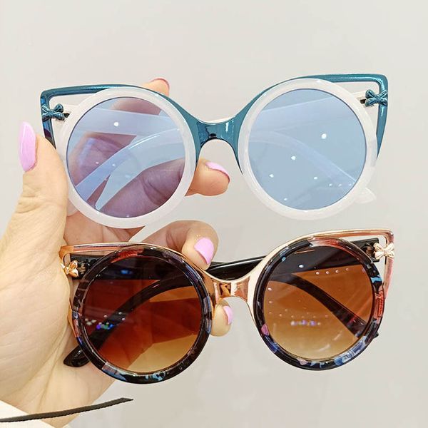 

children's sunglasses girls boys beach protective round kids childrens accessories fashion glasses metal ultraviolet-proof uv 400 b6949, Blue