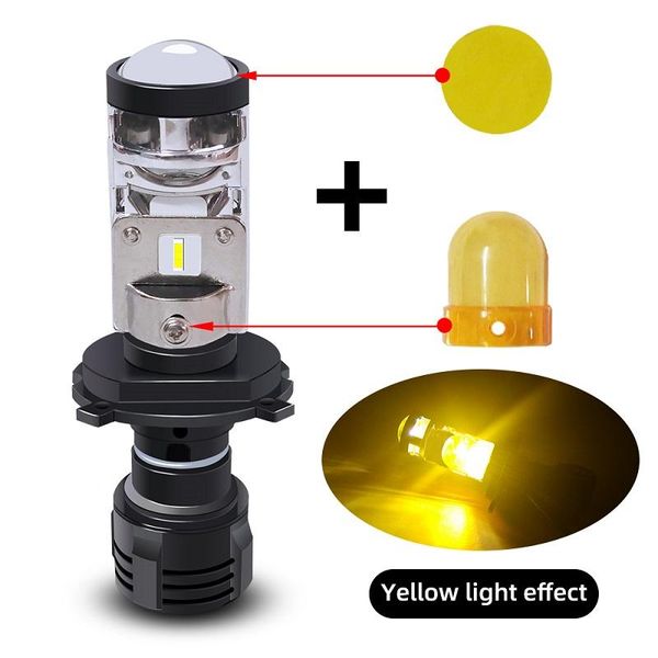 

car headlights h4 led bulb with mini projector lens conversion kit 9200lm automobiles hi/lo beam headlight bulbs 12v 24v 6000k lhd