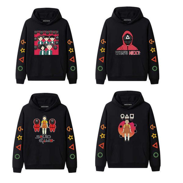 

squid game casual fashion squid game sweater round neck long sleeve korean pullover sweater, Black