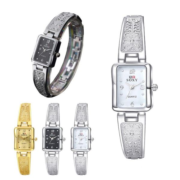 

wristwatches bracelet wrist watch women girl gift, Slivery;brown
