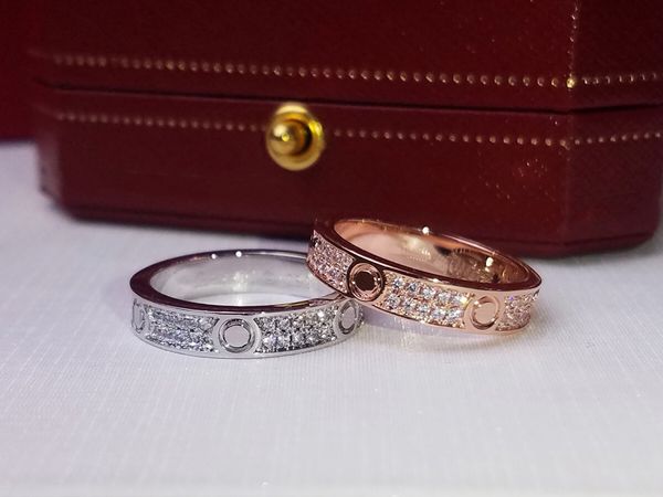 Designer Love Ring Luxurys Designers Casal Anel com um lado e diamante do outro ladoProdutos requintados fazem presentes versáteis bons e agradáveis