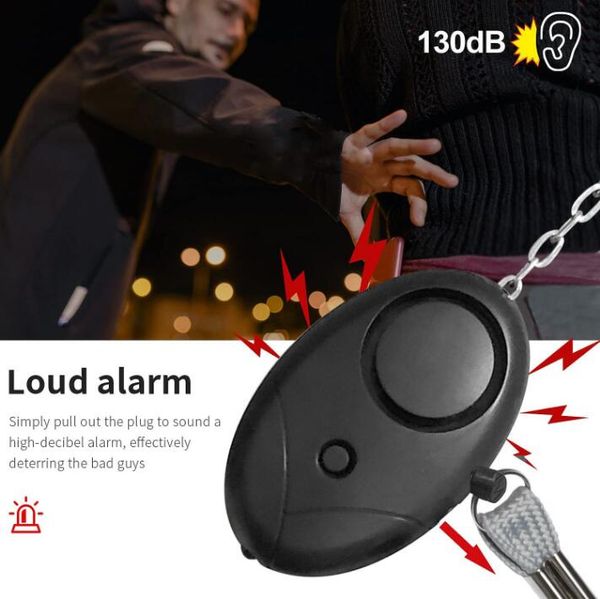 130 dB Ei-Form, Selbstverteidigung, persönlicher Alarm, Sirenengesang, Schlüsselanhänger mit LED-Licht, Notfallalarm für Frauen, Kinder, ältere Menschen, Sicherheit, sicherer Ton, Pfeife, Sicherheit 2022