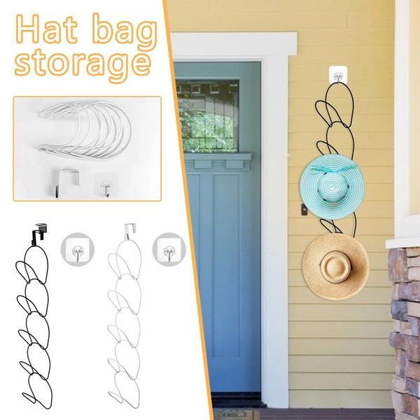 

hooks & rails home storage stackable hat rack wall mounted hanging basketball caps organizer holder 5 rings + 2 for door