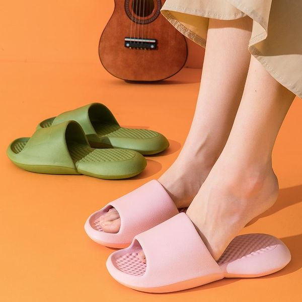 

slippers indoor bathroom women thick non-slip interior anti-slip deodorant slides men ladys heighten soft shoes sandals, Black