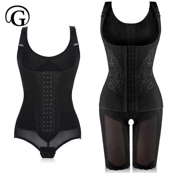 Prayger Plus Size Bodysuits Mulheres ímã Espartilho Espartilhado Inflared Full Shaper Corporal Shaper emagrecimento Trimmador Shapewear Sutiã Levantador Laço 210708