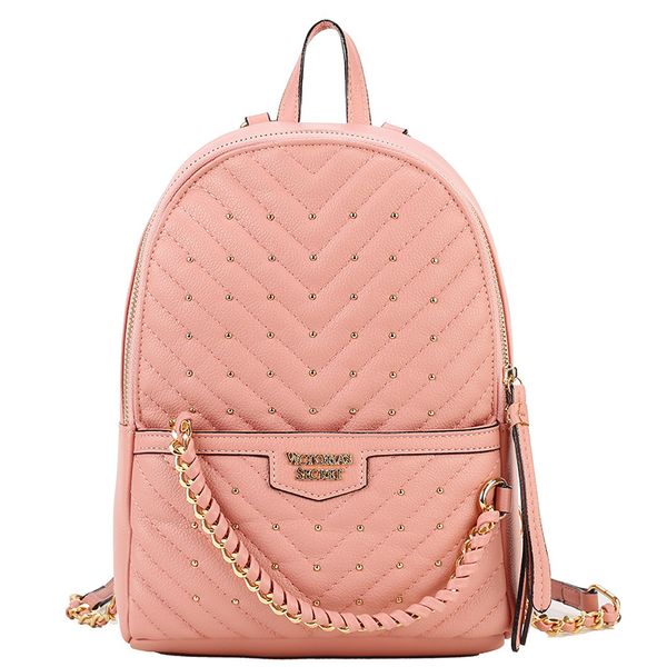 

fashion backpack sports outdoor shoulders check pattern chain rivets student school bag travel to work large capacity birthday valentine&#03