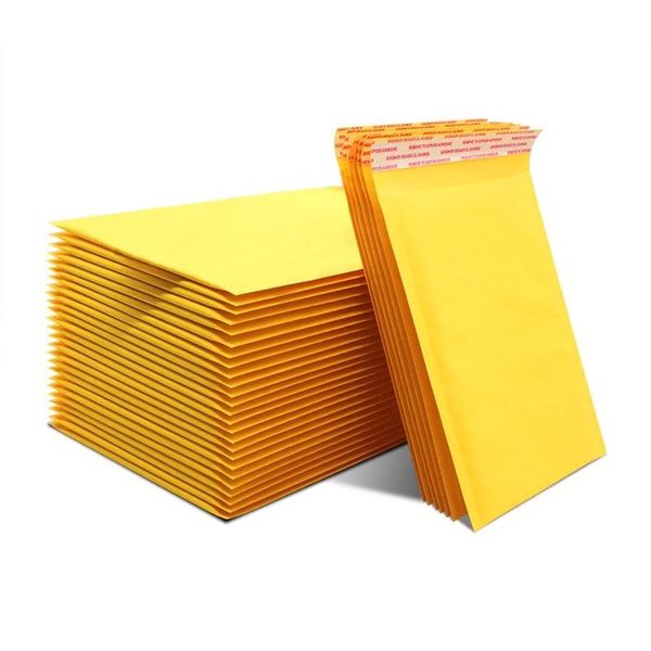 

storage bags 100pcs anti pressure packaging courier yellow kraft bubble envelope mailing shockproof