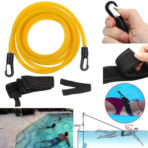 

pool & accessories 4meter adjustable swim training resistance elastic belt swimming exerciser safety rope latex tubes various specifications
