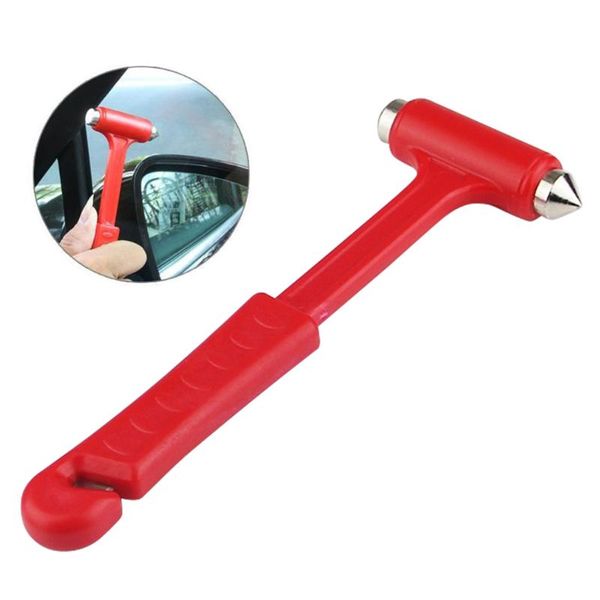 

outdoor gadgets emergency escape tool car self-help hammer fire window breaker knocking glass artifact rescue red