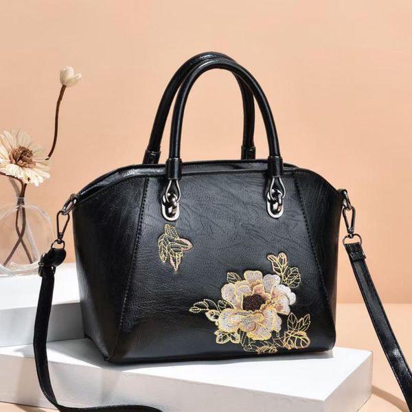

evening bags johnature 2021 embroidered women bag retro large capacity handbag versatile simple leather female shoulder messenger