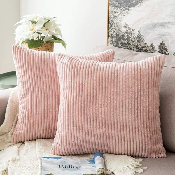 

cushion/decorative pillow 1pcs modern corduroy plush cushion cover solid color striped pillowcase soft comfortable throw covers sofa bed hom