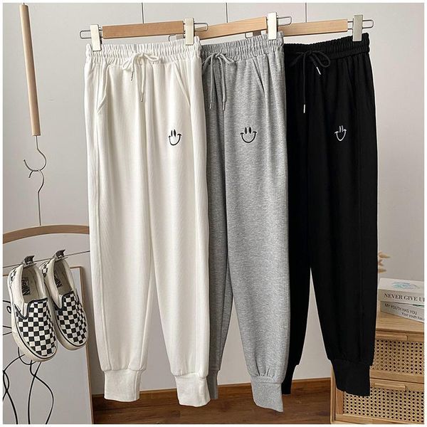 

women's pants & capris match at ease lazy and comfortable elastic waist loose thin looking jogger harem casual trousers 172289, Black;white