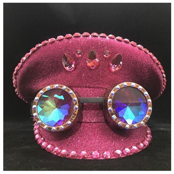 

berets steampunk authentic women pink hat with metal classes outdoor performance military 3 size, Blue;gray