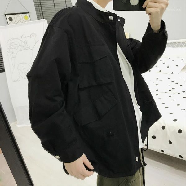 

men's jackets 2021 autumn recommend military listing fashion male loose clothing coat jacket the in quan with pulling will m-5xl, Black;brown