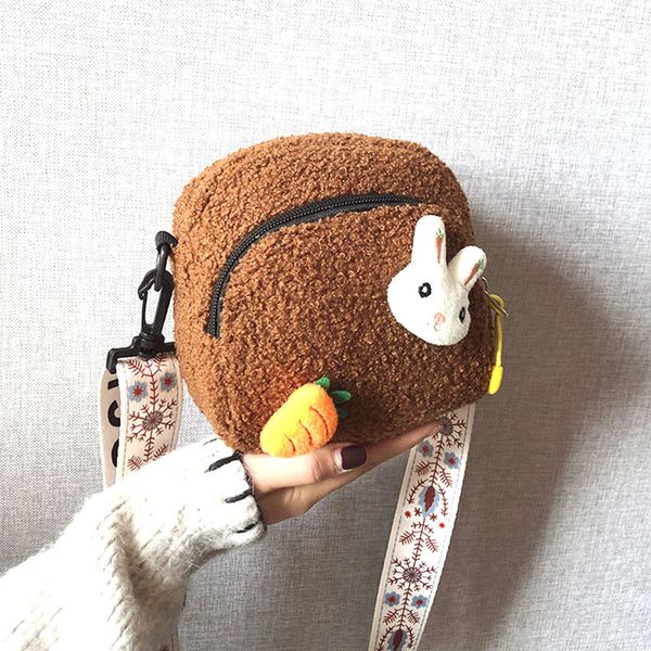 

bags for women 2020 fashion new messenger bags cartoon plush handbags female mini purses casual shoulder bags, Black;red