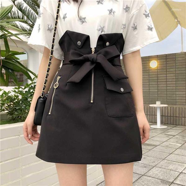 

plus size women's elegant office ladies skirt black retro bud short high waist a-line irregular hip 1