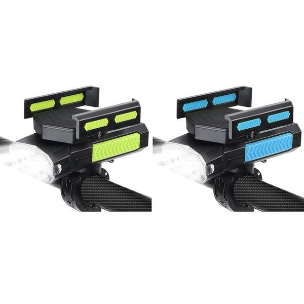 

bmdt-multi-function 5 in 1 bicycle phone holder with 4000 mah mobile power phone mount bike horn riding bicycle light