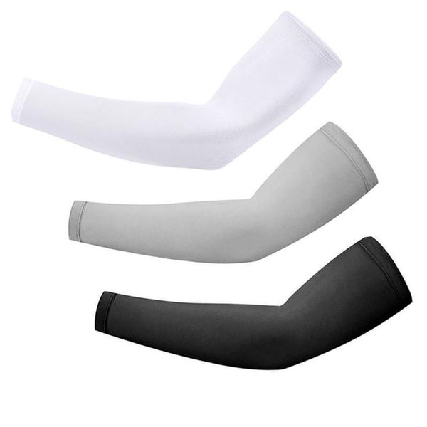 

elbow & knee pads 25# men women cooling arm sleeves cover cycling run fishing uv sun protection nylon cool, Black;gray