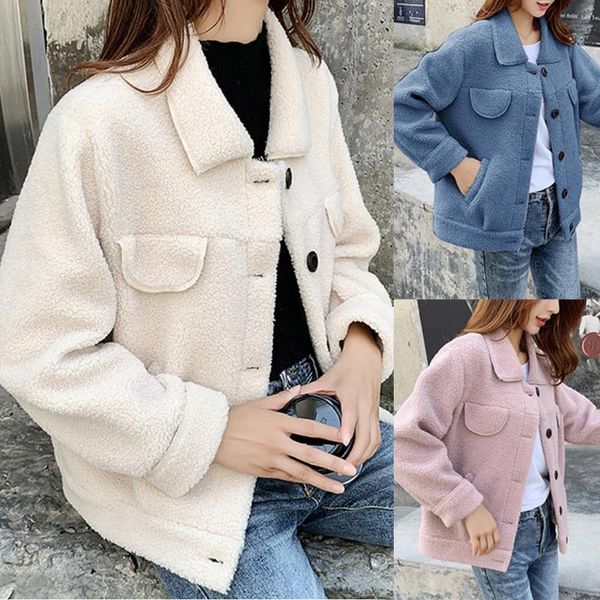 

women's jackets autumn winter warm women faux fleece coat outwear lapel biker motor jacket chaquetas mujer 2021 manteau femme, Black;brown