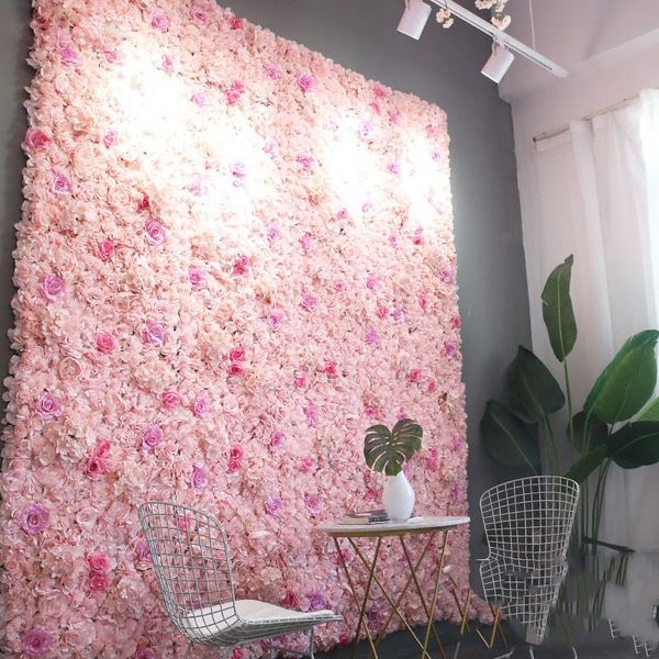 

decorative flowers & wreaths 24pcs/lot 2.4mx2.4m silk rose flower artificial diy wedding decoration wall panels romantic backdrop
