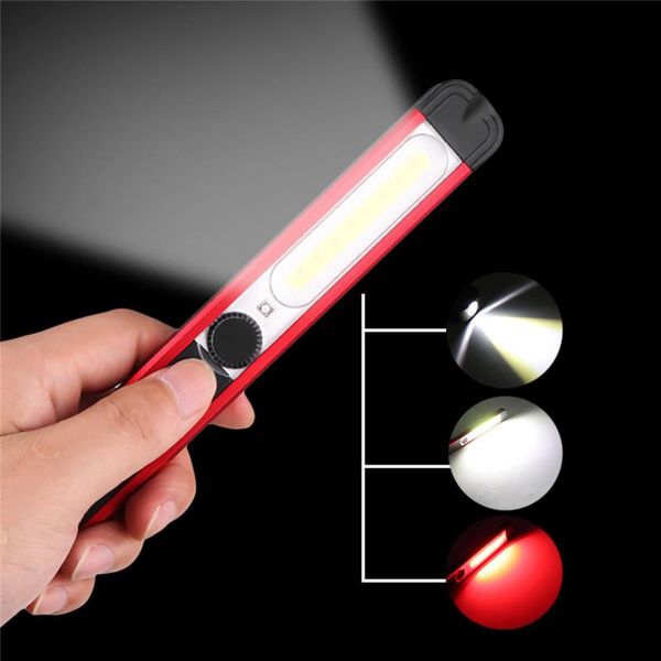 

1xsmd+16xcob+8xled red light torch usb rechargeable led work light magnetic led usb lanterna 40dec06