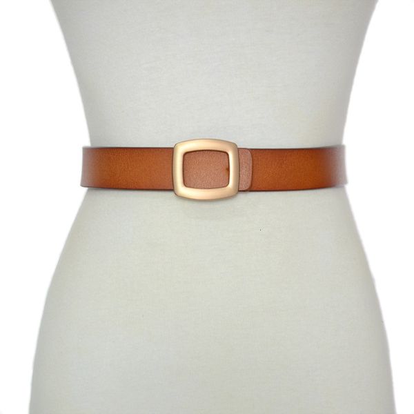 

new women's belt, women's fashion and versatile, decorative square buckle, real leather thin belt, Black;brown