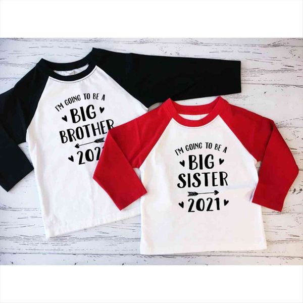 

i am going to be a big brother sister kids boys girls long sleeve tshirts brothers siters family looking shirts, Blue