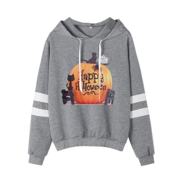 

women's hoodies & sweatshirts chamsgend arrival fashion womens halloween printed sweatshirt long sleeve casual hooded woman 2021 c30830, Black