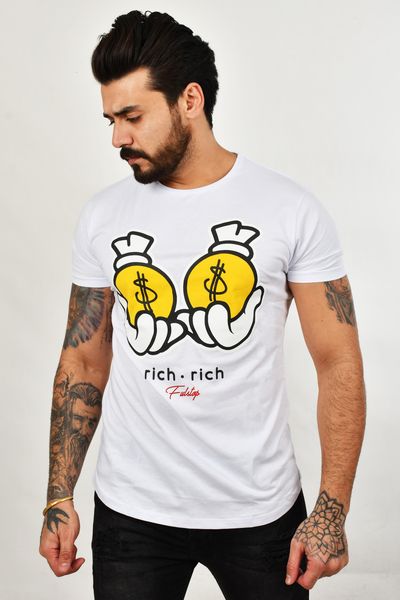 

male t-shirt slim fit quality street wear 2002031 lo3r, White;black