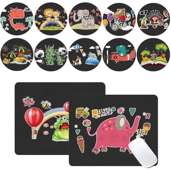 

mouse pads & wrist rests pu leather computer mouse-pad anti-slip waterproof cute pattern mat gaming lappad