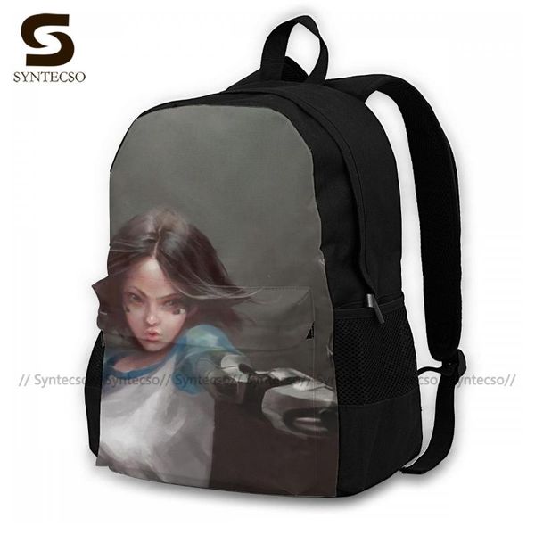

alita battle angel backpacks trekking girl print backpack cute polyester bags