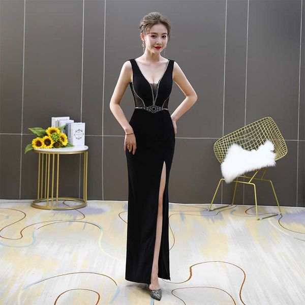 

luxury prom dresses evening 2021 banquet elegant temperament nightclub black slim