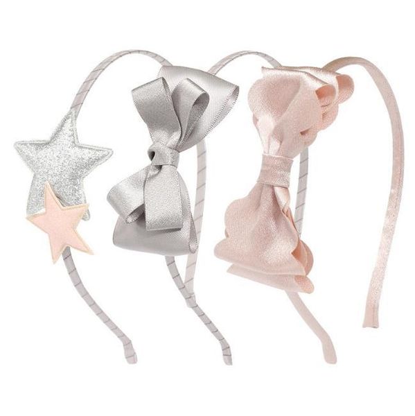 

t children bow cute hairband girl kids headband headwear glitter stars hair accessories hair hoop k201, Slivery;white