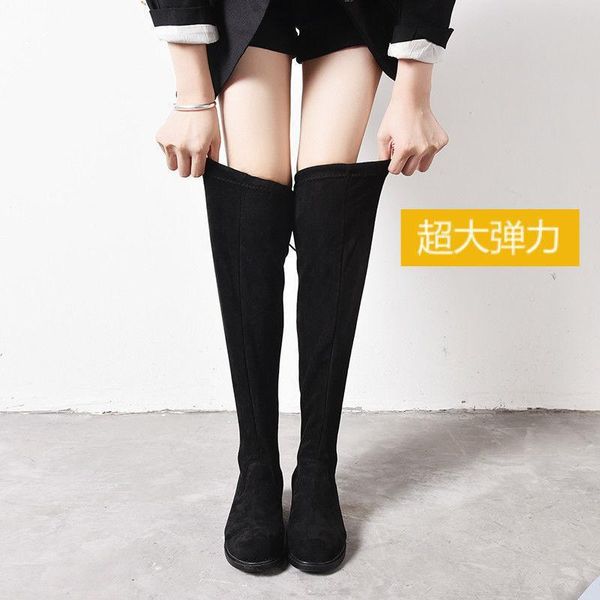 

boots size 35-44 large women's shoes over the knee tube fat mm elastic 42 43, Black