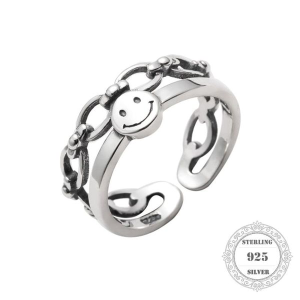 

cluster rings smile chain ring , style soul jewelry good jewerly for women men ,2021 gift in 925 sterling silver,super deals, Golden;silver