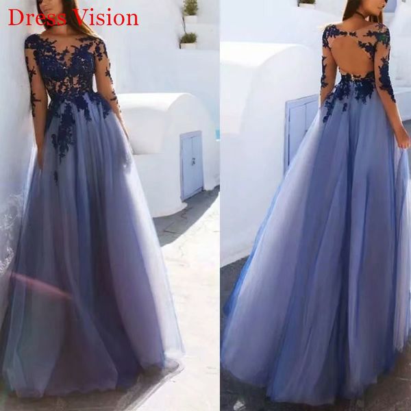 

2021 arrival evening es formal robe de soiree prom party gowns lace appliques long sleeves rp5m, White;black